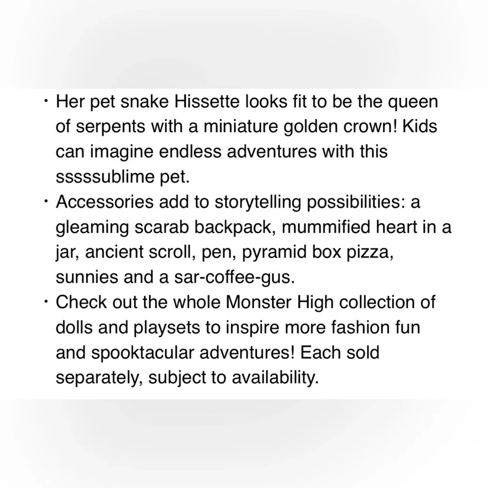 🐍Monster High Cleo De Nile Doll w/ Hissette Cobra & Accessories New Collectible - Picture 8 of 10